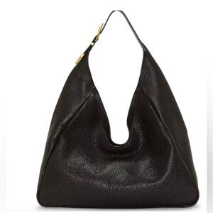 Elegant Black Leather Hobo Bag